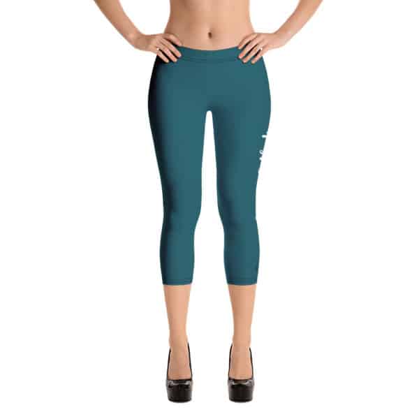 katzensofa Capri Leggings «Crazy Catlady BlackCat» petrol - Image 2