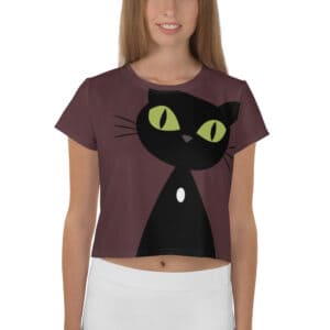 BlackCatsMatter Crop-T-Shirt PEGGY bordeaux