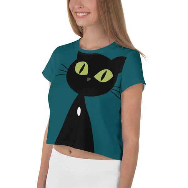 BlackCatsMatter Crop-T-Shirt PEGGY petrol - Image 3