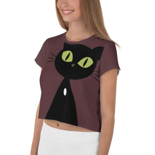 BlackCatsMatter Crop-T-Shirt PEGGY bordeaux - Image 3