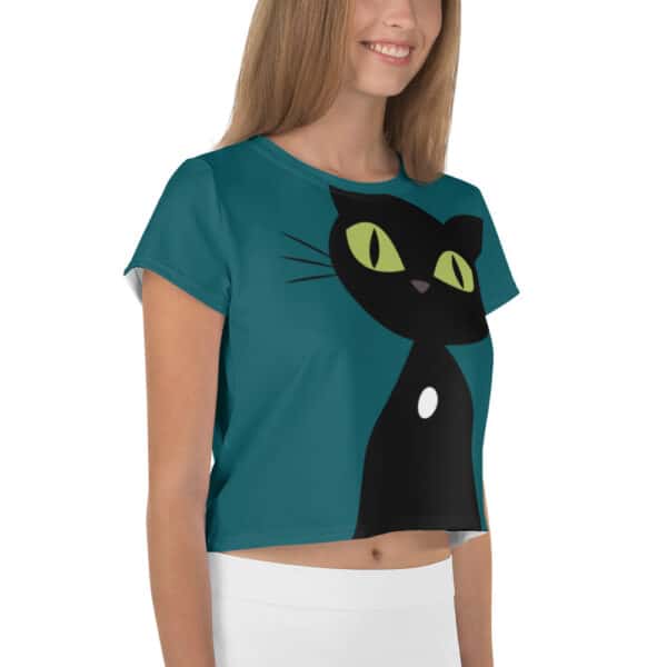 BlackCatsMatter Crop-T-Shirt PEGGY petrol - Image 4