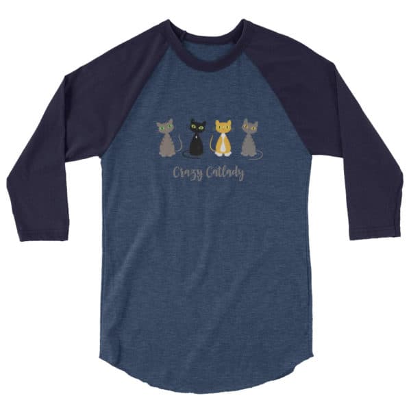 katzensofa 3/4-Ärmel-Raglanshirt «Crazy Catlady» - Image 2