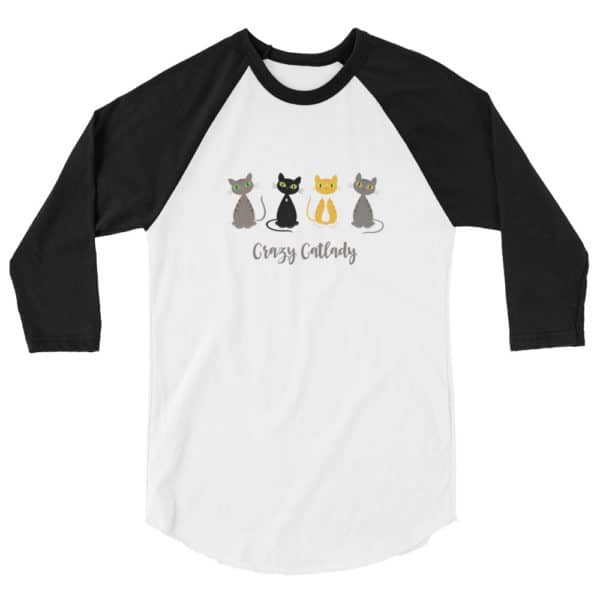 katzensofa 3/4-Ärmel-Raglanshirt «Crazy Catlady» - Image 3