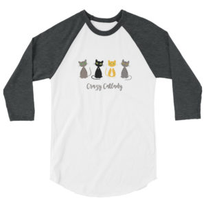 katzensofa 3/4-Ärmel-Raglanshirt «Crazy Catlady»