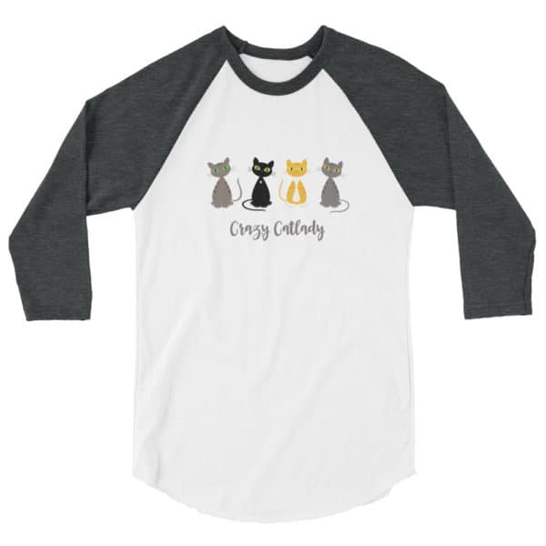 katzensofa 3/4-Ärmel-Raglanshirt «Crazy Catlady»