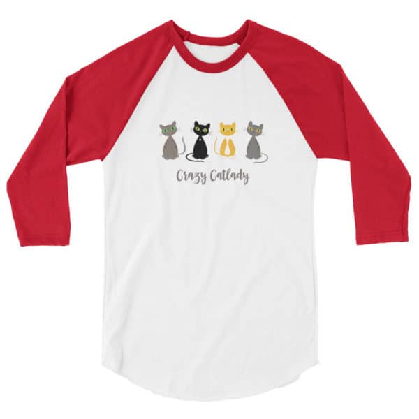 katzensofa 3/4-Ärmel-Raglanshirt «Crazy Catlady» - Image 4