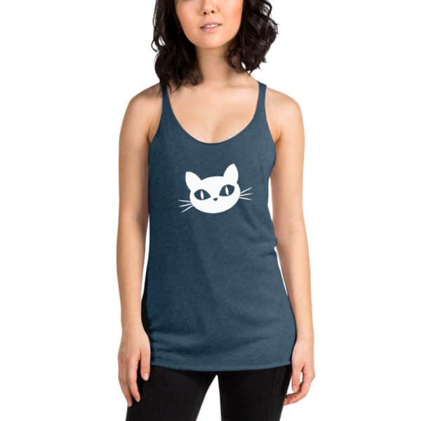 katzensofa Racerback Tank-Top «WhiteCat» (Ladies) - Image 3