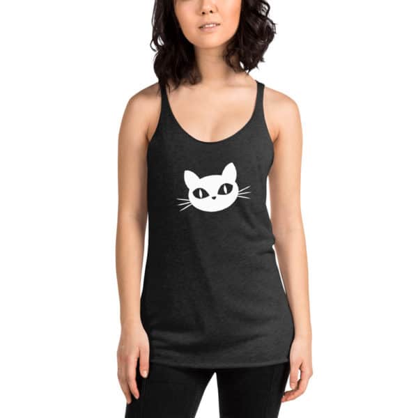 katzensofa Racerback Tank-Top «WhiteCat» (Ladies) - Image 2